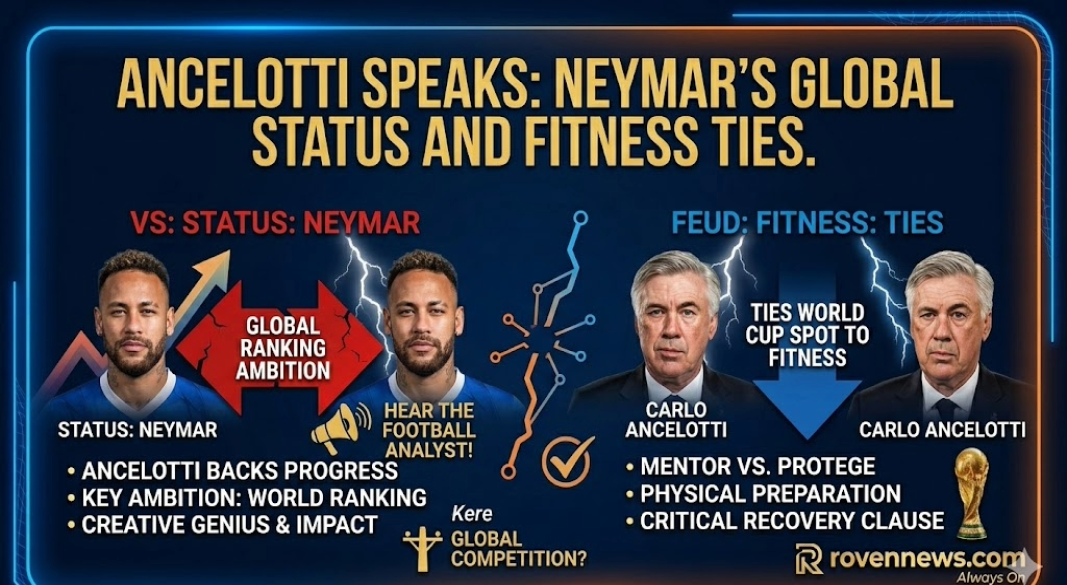 Ancelotti Backs Neymar’s Progress but Ties World Cup Spot to Fitness