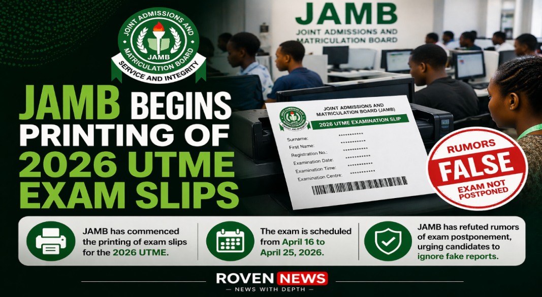 JAMB begins printing 2026 exam slips