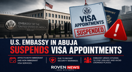 Visa appointments suspended at U.S. Embassy